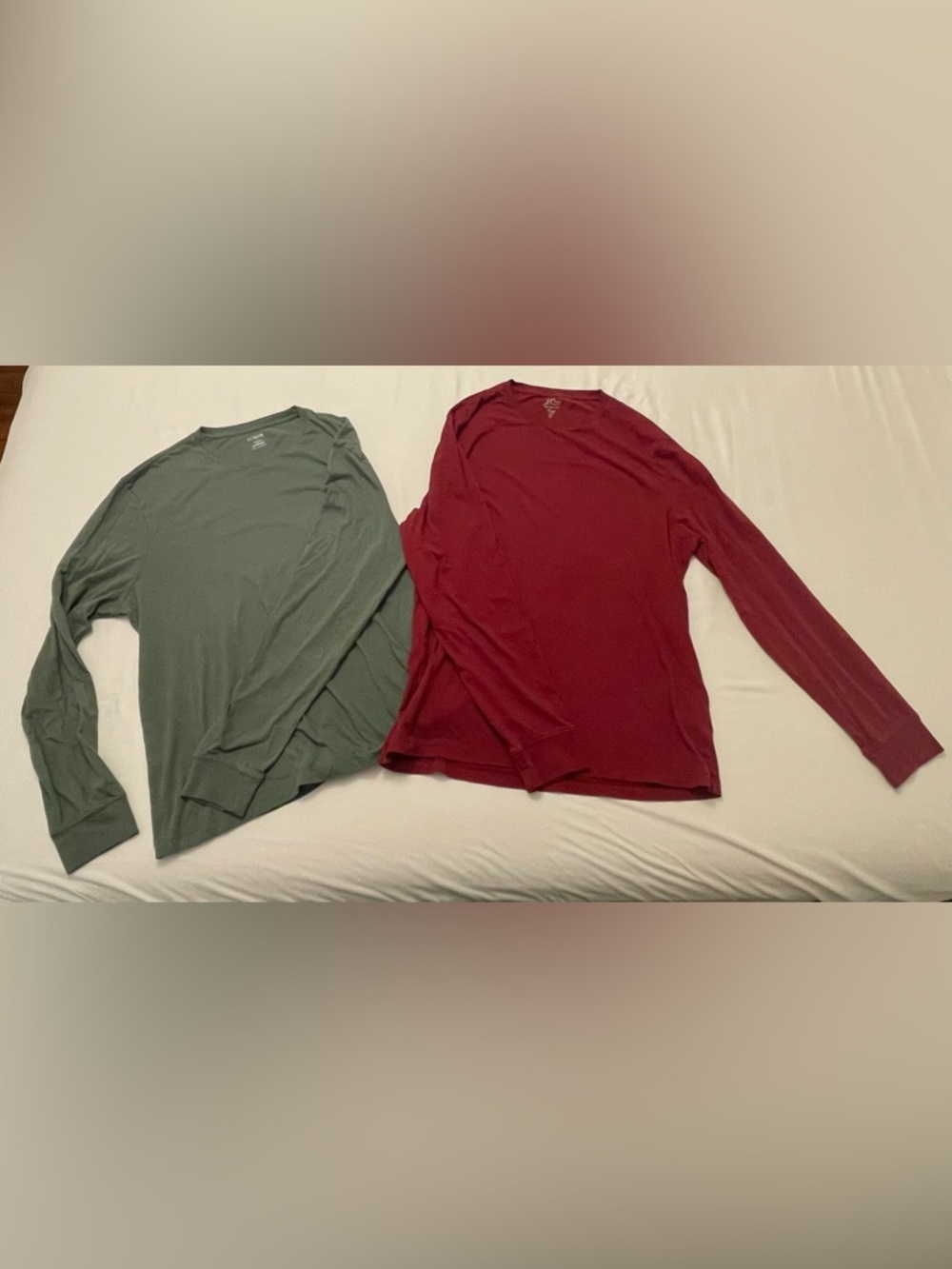 J. Crew Olive Green & Red Crewneck long sleeve